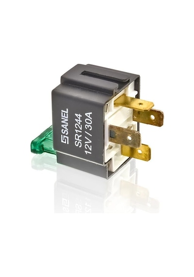 Sanel Mini Röle 12 Volt 30 Amper 4 Uçlu Sigortalı Braketli Sr1244 30