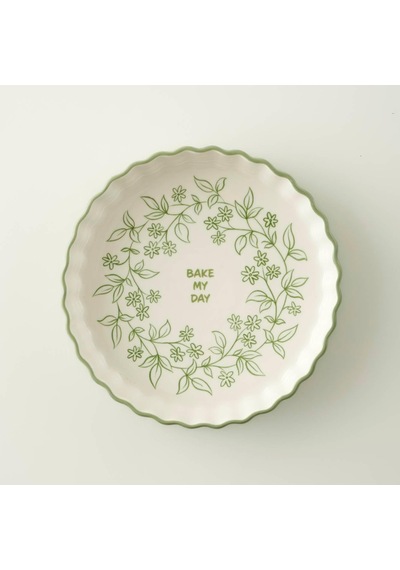 Tr Floral Stoneware Fırın Kabı Beyaz 26x5 Cm Genel