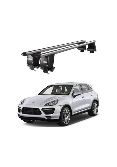 Royal Porsche Cayenne 2011-2017 Uyumlu Gri Ara Atkı Port Bagaj Tavan Barı