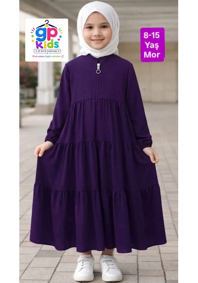 Gp Kids 3 Kat Büzgülü Çocuk Ferace Mor Açık Mor