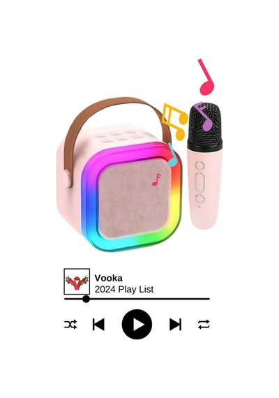Bluetooth Hoparlör Parti Hoparlörü Karaoke Mikrofon li Işıklı Ses Bombası Usb Sd Girişli
