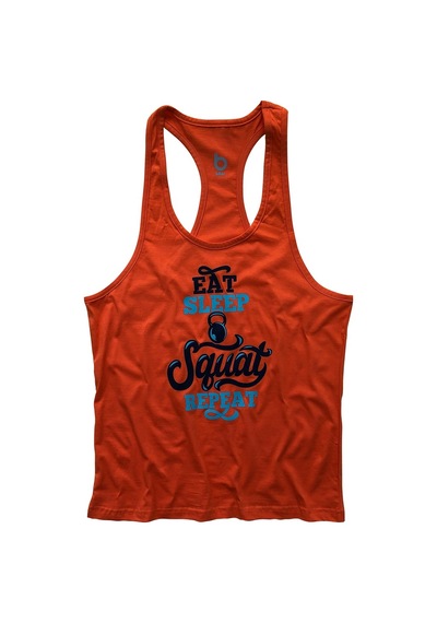 Bluu Fitness Gym Tank Top Sporcu Atleti Eatsleep Turuncu