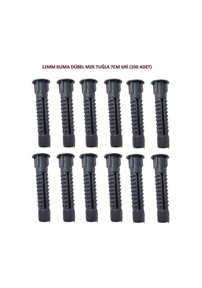 12mm Klima Dübel Mzk Tuğla 7cm Gri 100 Adet