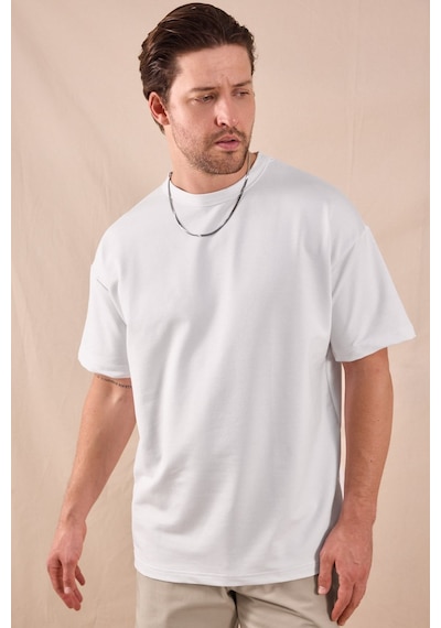 Tonny Black Rahat Kalıp Oversize Kesim T-shirt Erkek Beyaz T-shirt Tbtshrt020