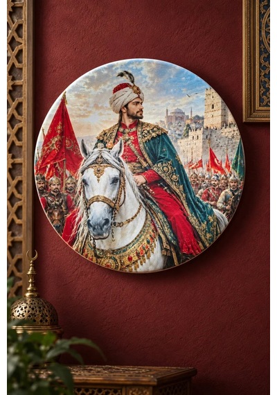 Dekoratif Duvar Tabağı - Fatih Sultan Mehmet Temalı - Dekorlu Seramik Tabak