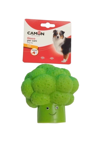 Camon Sesli Vinil Brokoli Şeklinde Eğlenceli Köpek Oyuncağı 13 Cm