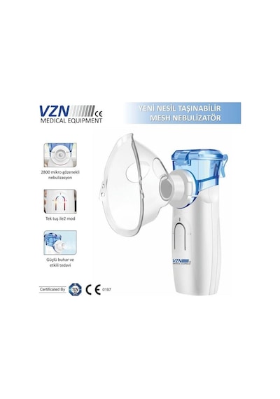 Vzn Taşınabilir Mesh Nebülizatör - Sessiz Ve Ergonomik