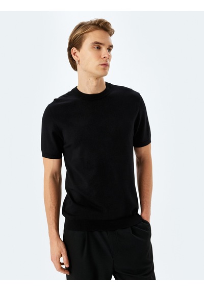 Koton Regular Fit Bisiklet Yaka Viskon Basic Kısa Kollu Triko Tişört Siyah 5sam70022ht Siyah Koton Regular Fit Bisiklet Yaka Viskon Basic Kısa Kollu Triko Tişört Siyah 5sam70022ht Siyah