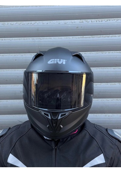 Gıvı 50.7 Mat Siyah Kask + Şeffaf Vizör Çok Renkli