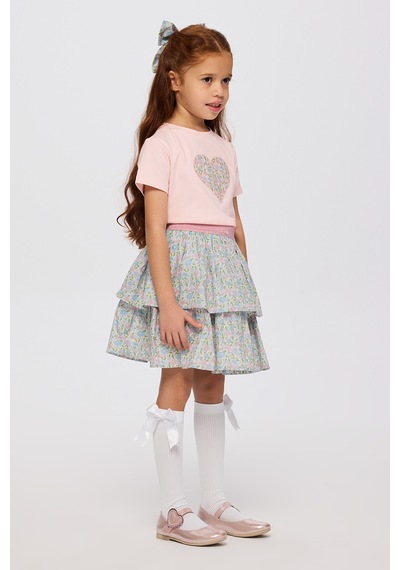 Panço Liberty Kumaş Kız Çocuk Etek Pembe