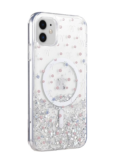 Onegif Apple Uyumlu iPhone 11 Misk Simli Magsafe Kapak - Desen 1