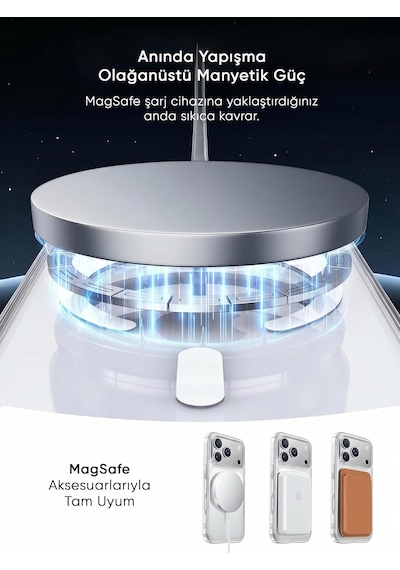 İphone 17 Pro Max İçin Ultra Super Şeffaf Magsafe İle Uyumlu Gerçek 9h Temperli Cam Arka Yüzey - Darbe Emici Tpu Yan Kenarlar, Kristal Berraklığında Şeffaf Kılıf 17 Pro Max