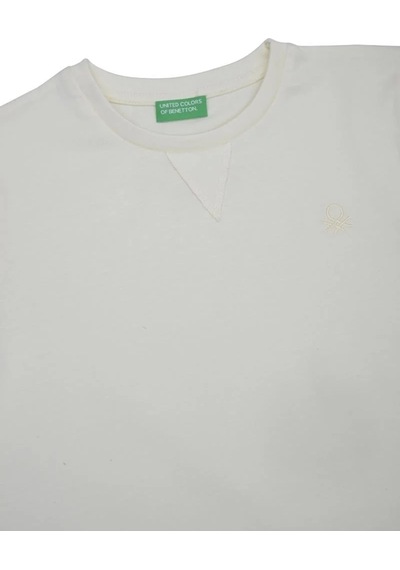 United Colors Of Benetton Bnt-b21643 Erkek Çocuk Uzun Kollu Tshirt Ekru