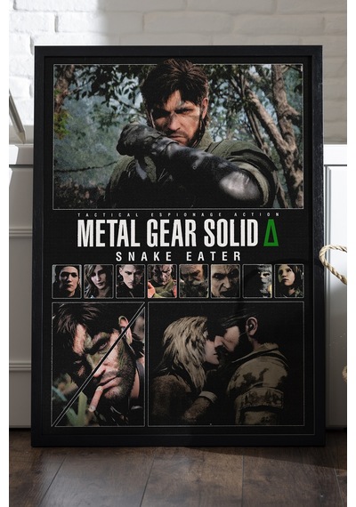 Metal Gear Solid 6 Siyah Ahşap Çerçeveli Poster, Dekoratif Oyun Duvar Tablosu
