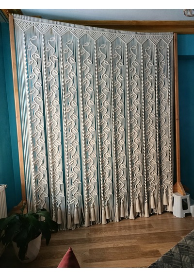 Makrome Perde 200 X 250cm Ekru