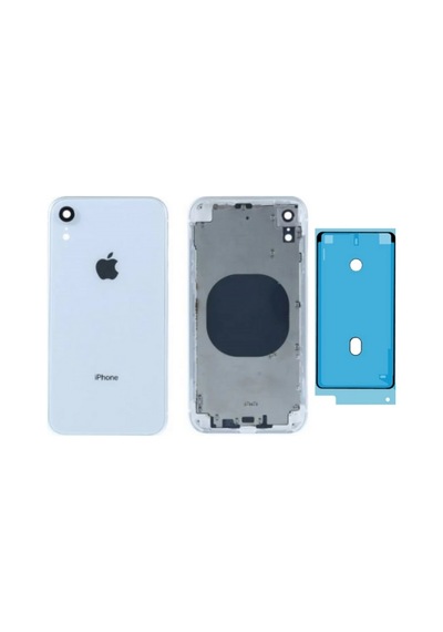 Apple Uyumlu iPhone Xr Boş Kasa Beyaz + Sıvı Ve Toz Bandı
