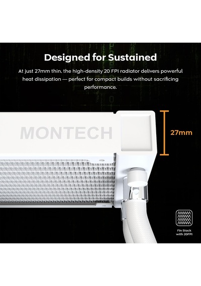 Hyperflow Dijital 360 Cpu Sıvı Soğutucu, 3100 Rpm Pompalı 360 Mm Aıo, 3 120 Mm E28 Argb Fanlar, Gerçek Zamanlı Dijital Ekran, Intel Ve Amd Desteği Beyaz