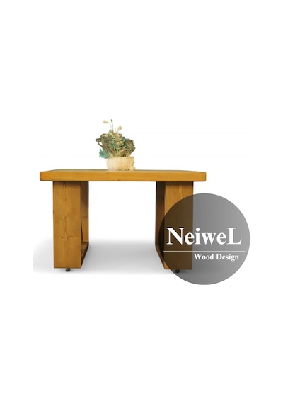 Neiwel Moza Doğal Ahşap Ofis Sehpa-60-60 Açık Ceviz