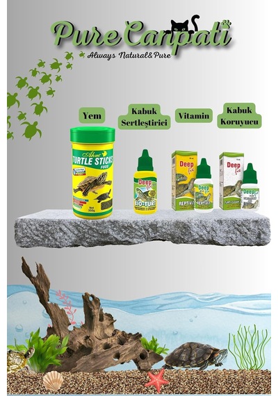 Kaplumbağa Bakım Ve Stick Yem Seti Vitamin,kabuk Ve Su Düzenleyici