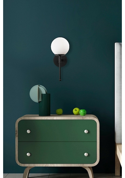 Modern Glop Camlı Model Siyah Aplik