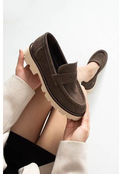 Mylanos Kadın Hakiki Süet Deri Kahverengi Kalın Taban Penny Loafer Ayakkabı Kahverengi - 937444890 Kahverengi Mylanos Kadın Hakiki Süet Deri Kahverengi Kalın Taban Penny Loafer Ayakkabı Kahverengi - 937444890 Kahverengi