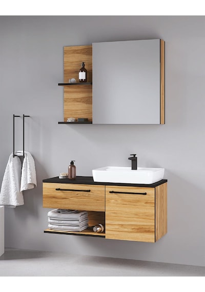 Turkuaz Seramik Duru Etajerli Lavabo 50 x 40 CM.Denko Piramit 90 Alt Modül