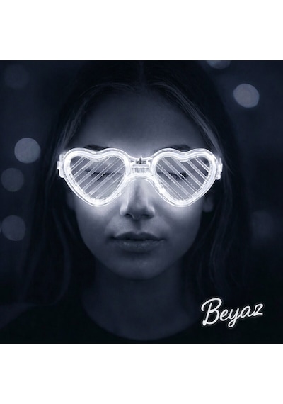 Beyaz - 378 - Led Işıklı Gözlük 3 Modlu Parti &amp - Csmo-tex - Glow Gözlüğü