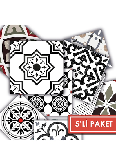 Kendinden Yapışkanlı Modern Solo Desenli Pvc Karo 20x20 Cm 5 Li Paket