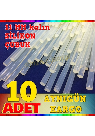 10 Adet Silikon Çubuk 60 Watt Tabancalar İçin 11 Mm