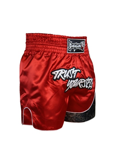 Dragondo Mt3409 Trust Yourself Kırmızı Muay Thai Kick Boks Şortu Kırmızı