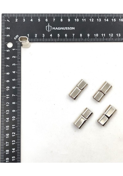 6x12 Mm Deri Bileklik Kiliti Oval Mıknatıslı Kilit 20 Adet 6 X 12 Mm / Gümüş Rengi