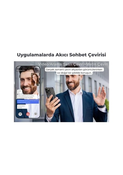 Sesli Ve Görüntülü Aı Çevirmen Cihazı, 150+ Dil Desteği, Magsafe Uyumlu, 6 Çeviri Modu, Taşınabilir