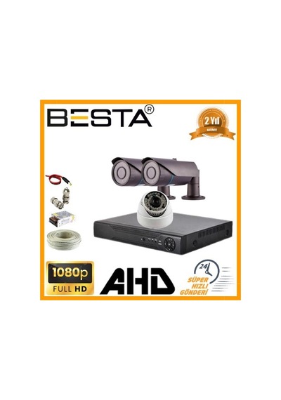 2mp 1080p 2 Dış 1 İç Mekan Kameralı Ahd Güvenlik Seti