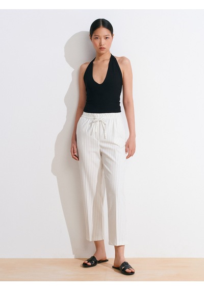 Dilvin 72142 Bağcıklı Jogger Pantolon-beyaz Beyaz