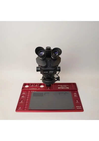 Myscope Td-7s Kamera Yuvalı Profesyonel Trioküler Siyah Kafa Tamir Mikroskobu Geniş Kırmızı Çalışma Tablası My-7s