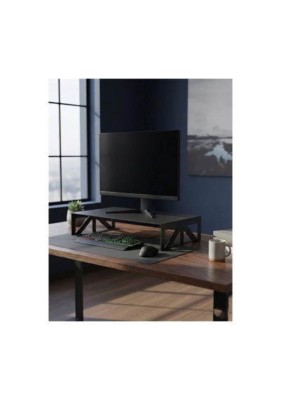 Premium Lazer Kesim Metal Monitör Standı Ve Masaüstü Organizer - Bilgisayar Ekran Yükseltici