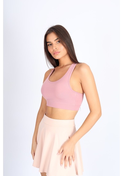 Soft&Basic Rose Hafif Destekli Kaplı Sporcu Bralet Pembe