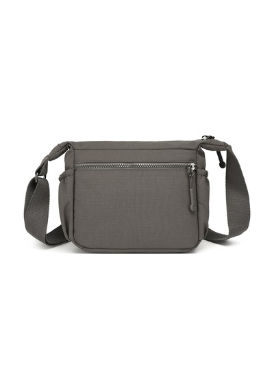 Smart Bags K.gri Küçük Boy Hafif Kumaş Çok Cepli Kadın Postacı Omuz Çantası