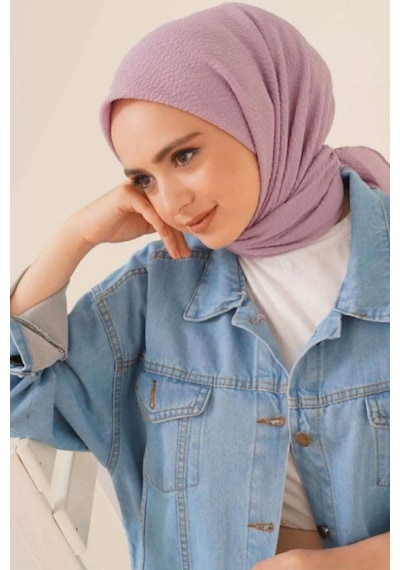 Melodi Scarf Kadın Tesettür Mio Caz Eşarp Hijab Lila Lila