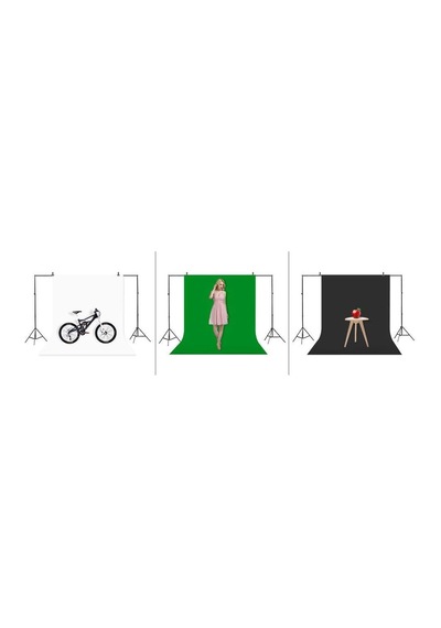 Chromakey-green Screen- Greenbox -yeşil Fon Perde 3x6m + Fon Standı