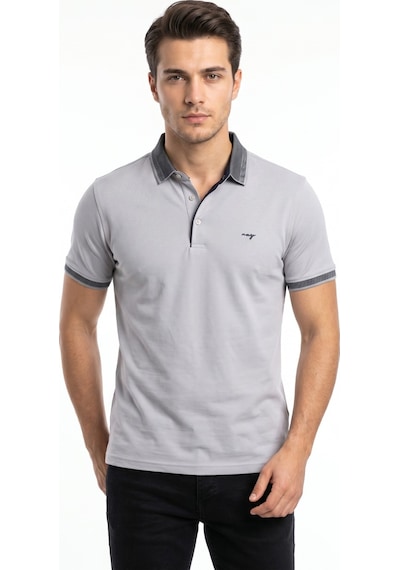 Raymons Erkek Polo Yaka Kısa Kollu Tişört Regular Kalıp T3000 Bgl-st05555 Açık Gri