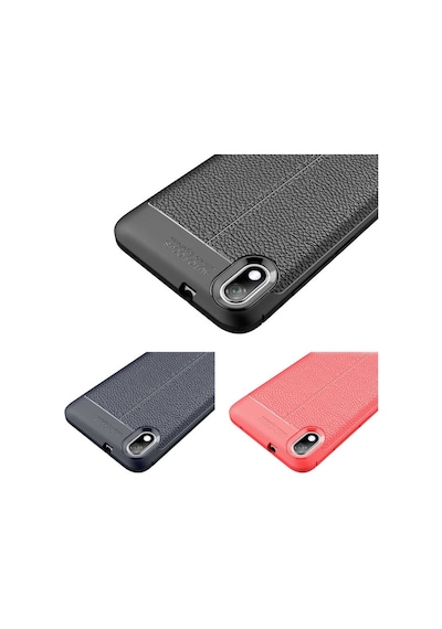 Xiaomi Redmi 7A Kılıf Zore Niss Deri Desenli Silikon Kılıf