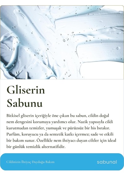 Glycera Gliserin Sabunu 3 Adet - Yoğun Nem Hissi İçin Gliserinli Doğal Bakım Sabunu