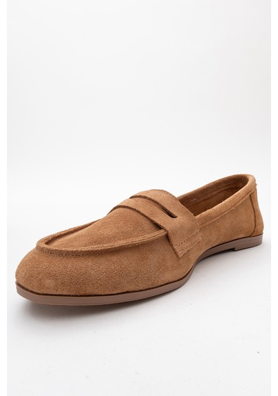 Luvishoes Luvi Shoes Tory Toprak Süet Hakiki Deri Kadın Loafer Ayakkabı Toprak