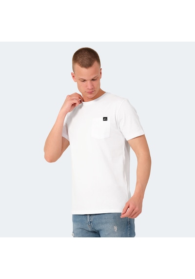 Slazenger VESELA Erkek Cepli Beyaz Tişört