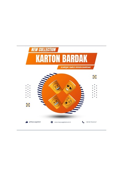 Maycup 7 Oz Karton Bardak 300 Adet Karışık Desen Genel