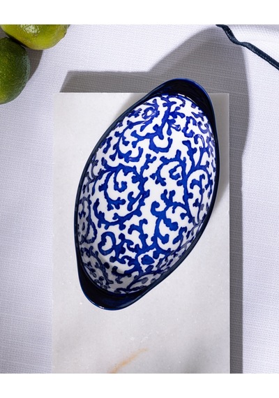Madame Coco Reve Bleu Reneta Oval Tabak - 19 Cm - Mavi/beyaz 8684427225127 Çok Renkli