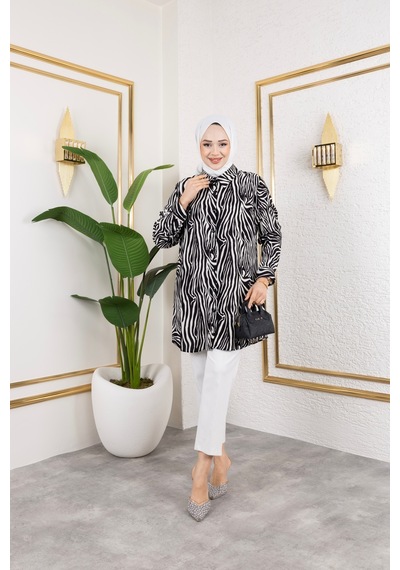 Hira Life Fashion Kadın Tesettür Giyim Ve Spor Giyime Uygun Düğme Detaylı Şık Desenli Dokuma Viskon Gömlek-tunik Siyah 4 Siyah 4 Hira Life Fashion Kadın Tesettür Giyim Ve Spor Giyime Uygun Düğme Detaylı Şık Desenli Dokuma Viskon Gömlek-tunik Siyah 4 Siyah 4