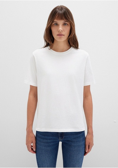 Mavi Kadın Basıc Short Sleeve Tee Kırık Beyaz 1600965-33389 Beyaz