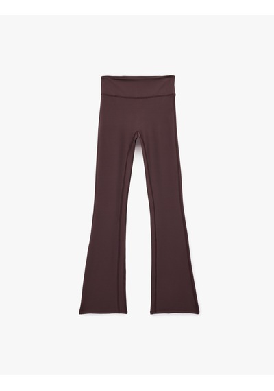 Koton Yüksek Bel Slim Fit İspanyol Paça Spor Tayt Mor 6sak40171nk Mor